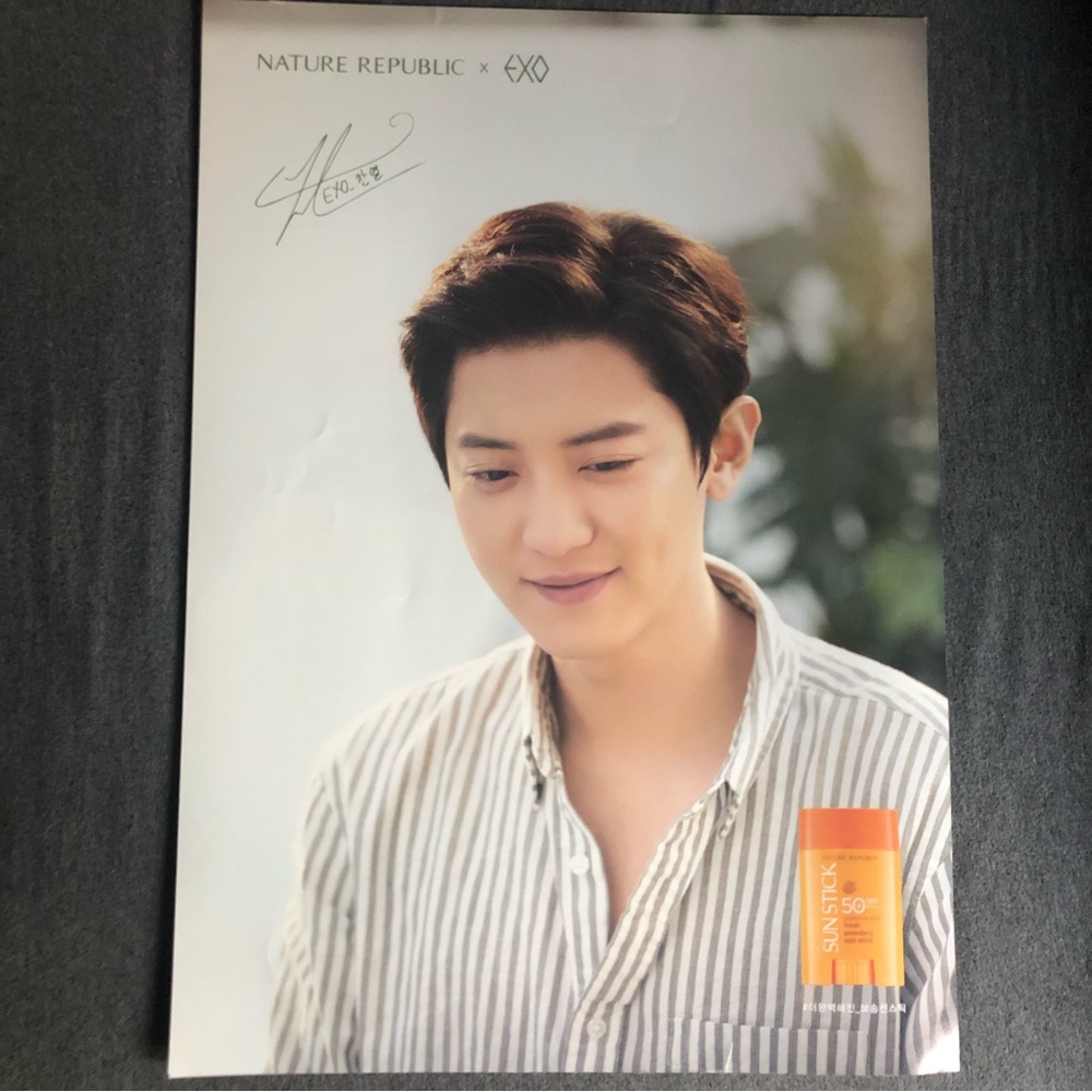 EXO Chanyeol Nature Republic Poster + Random Chanyeol Photo Card